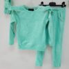 Sweater en lange broek, turquoise blauw
