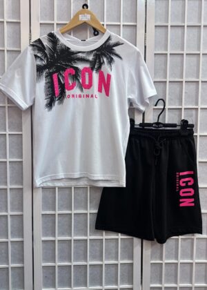 Icon original, wit shirt zwarte broek